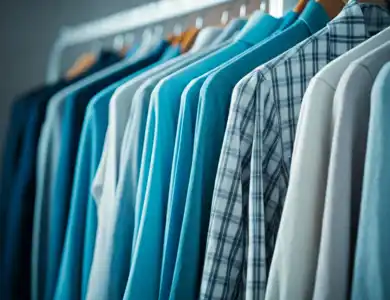 Blue Hanging Shirts